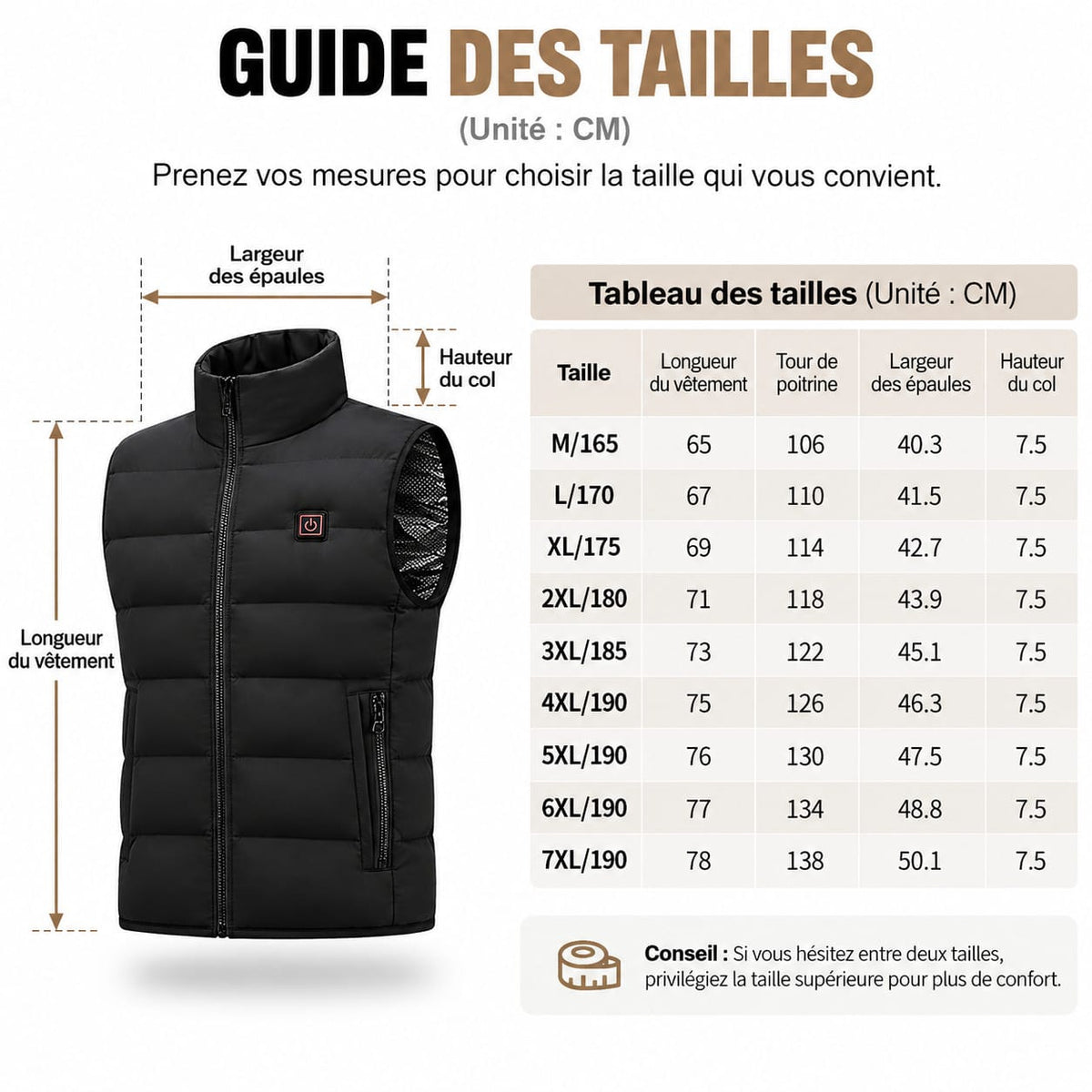 Doudoune Sans Manche Chauffante | ThermoWear