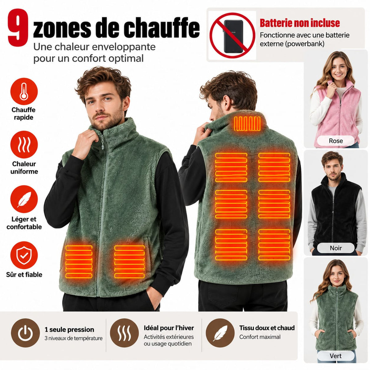 Gilet Sans Manche Chauffant | ThermoWear