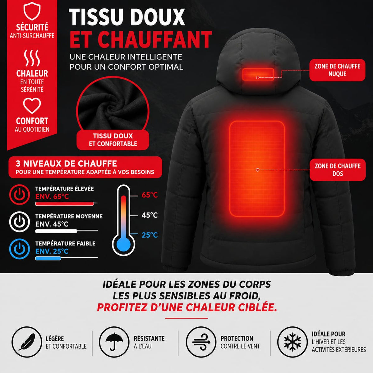 Veste Chauffante à Capuche | ThermoWear