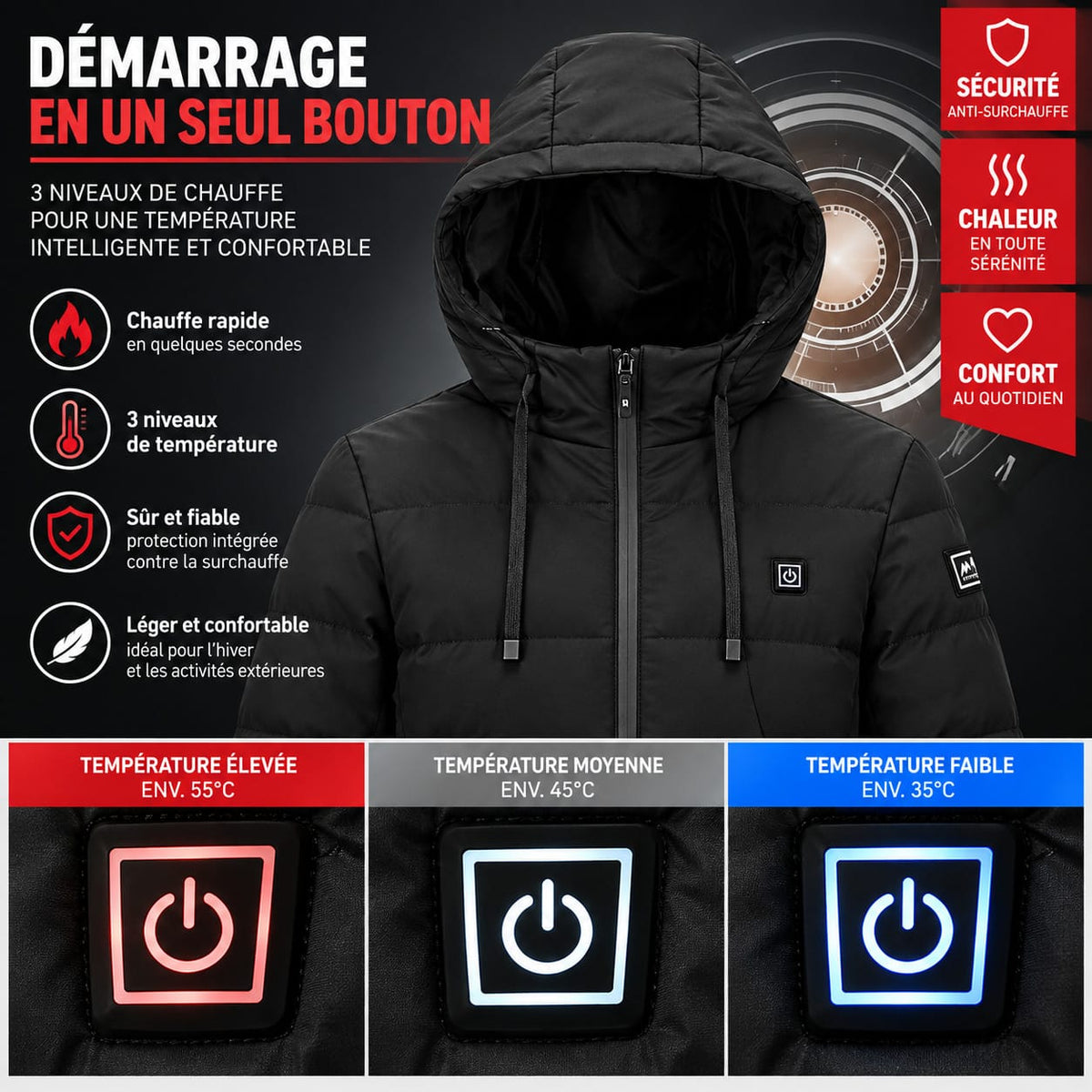 Veste Chauffante à Capuche | ThermoWear